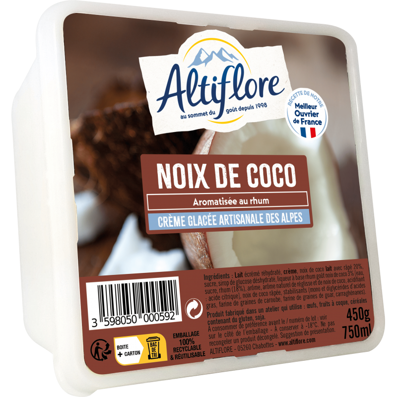 Crème glacée au yaourt et noix de coco - Malo